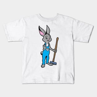 Happy in the garden - gardener bunny Kids T-Shirt